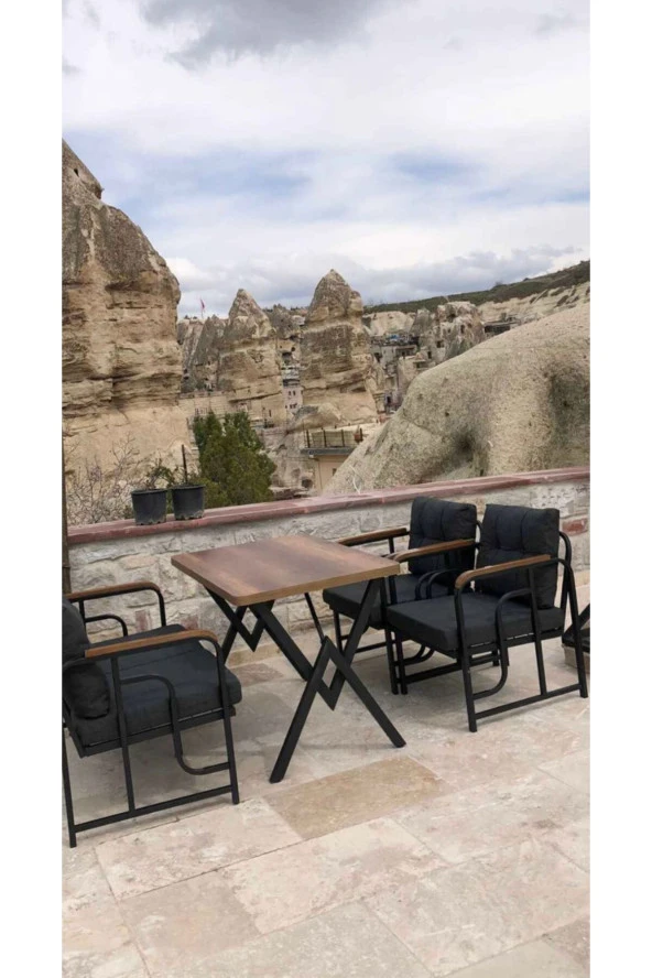Serdemdizayn Serdem 2+1+1+masa bahçe balkon takımı antrasit ürün görseli 1