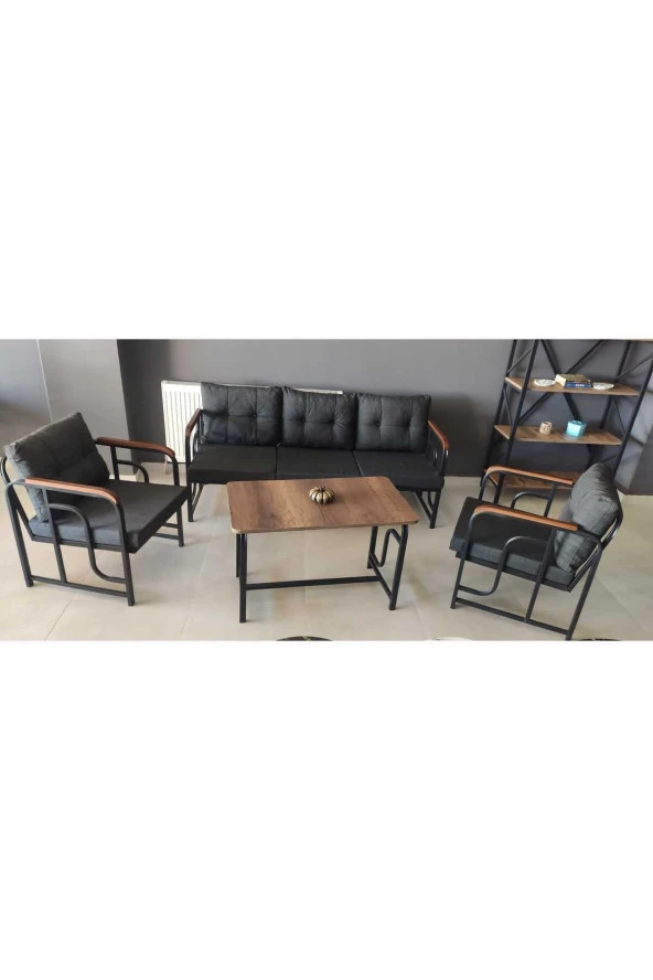Serdemdizayn serdem 3-1-1-sehpa bahçe balkon takımı antrasit ürün görseli 1