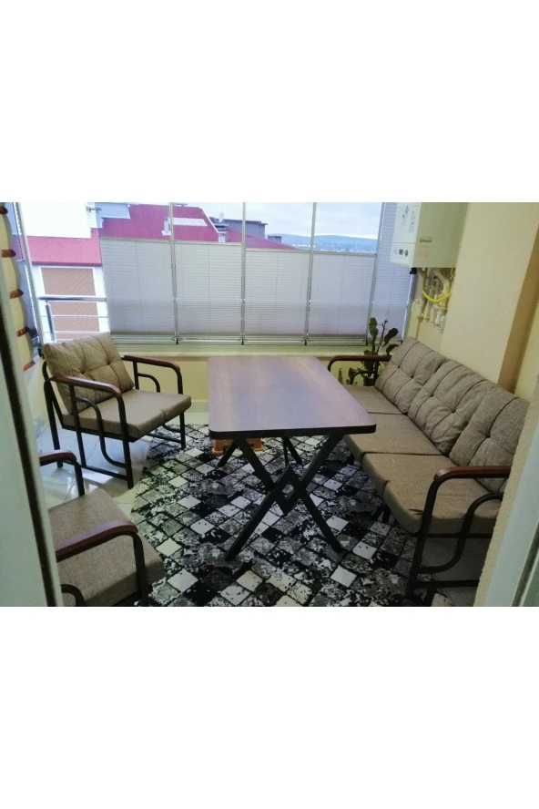 Serdemdizayn Serdem 3-1-1-masa Bahçe Balkon Mobilyası Capuccino ürün görseli 1