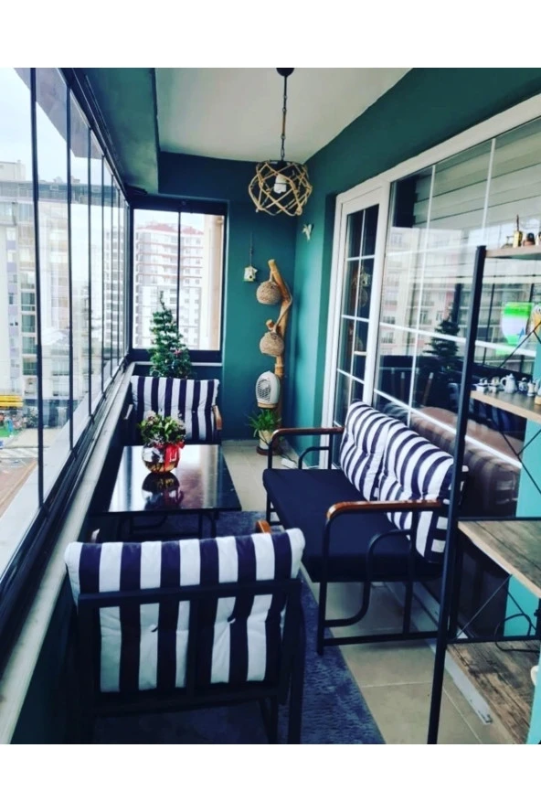 Serdemdizayn 2-1-1-sehpa Bahçe Balkon Takımı Zebra ürün görseli 1