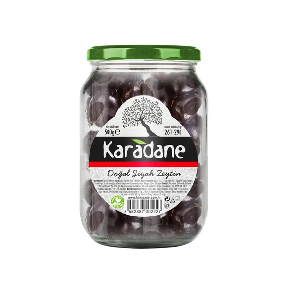 Karadane Doğal Siyah Zeytin 261-290 Kalibre 500 g e ürün görseli 1