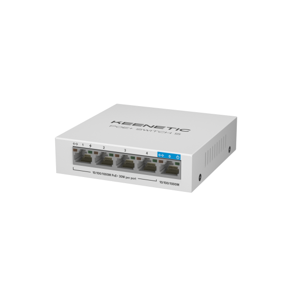 Keenetic PoE+ Switch 5, 1X1Gbit, 4X1Gbit PoE+ Port, IEEE 802.3AF/AT (Max.30W/Port), 60Watt ürün görseli 1