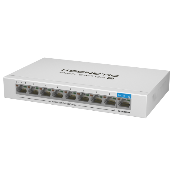 Keenetic Poe+ Switch 9, 1X1GBIT, 8X1GBIT Poe+ Port, Ieee 802.3AF/AT (MAX.30W/PORT), 120Watt ürün görseli 1