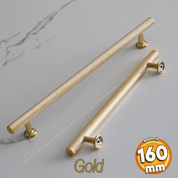 Doruk Kulp Mutfak Mobilya Dolabı Çekmece Dolap Kulpları Kapak Kulbu Kulpu Altın Gold 160 mm Metal ürün görseli 1