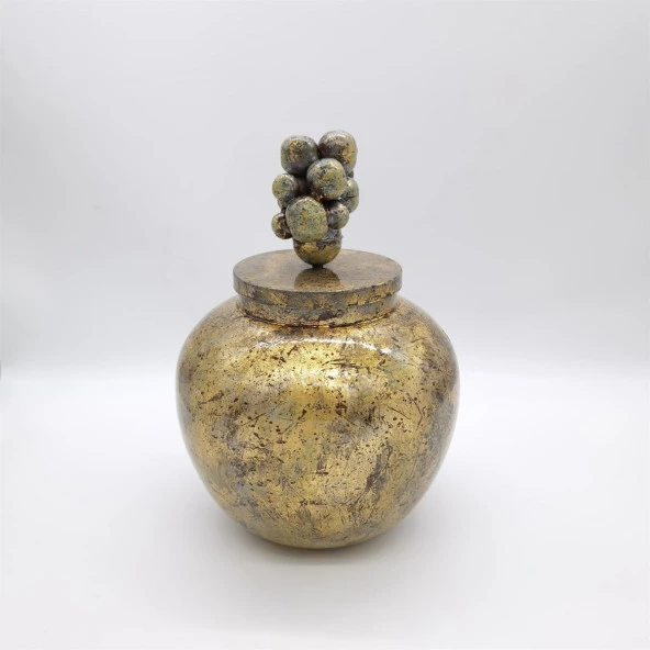 Crearthome Antik gold Tombul Obje Üzümlü 30x20 cm C206.13809-SPL ürün görseli 1
