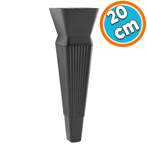 Mobilya Oturma Grubu Kanepe Sehpa TV Ünitesi Koltuk Ayağı Baza Ayakları Mat Siyah 20 cm ürün görseli 1