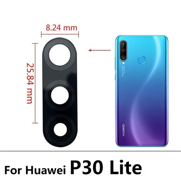 Tkgz - P30 Lite Arka Kamera Camı Lens Yapışkanlı ürün görseli 1