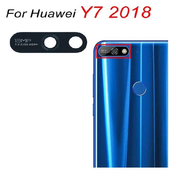 Tkgz - Y7 2018  Arka Kamera Camı Lens Yapışkanlı ürün görseli 1