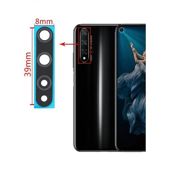 Tkgz - Nova 5T Arka Kamera Camı Lens Yapışkanlı ürün görseli 1