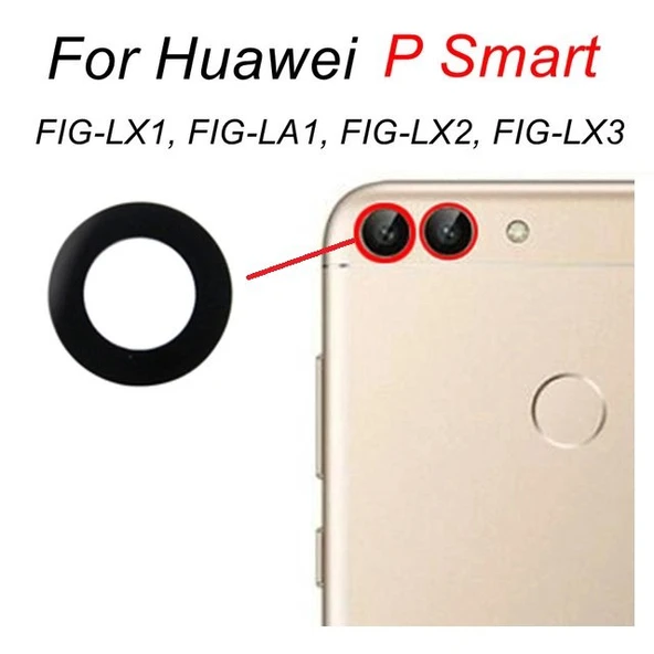 Tkgz - P Smart 2018 Arka Kamera Camı Lens Yapışkanlı ürün görseli 1