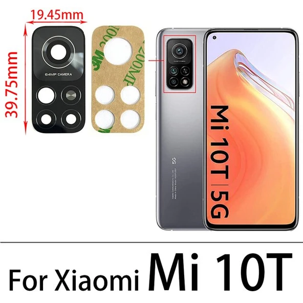 Tkgz Xiaomi Mİ 10T Arka Kamera Camı Lens Yapışkanlı ürün görseli 1