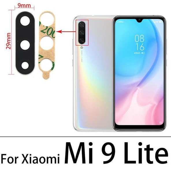 Tkgz Xiaomi Mİ9 LİTE Arka Kamera Camı Lens Yapışkanlı ürün görseli 1