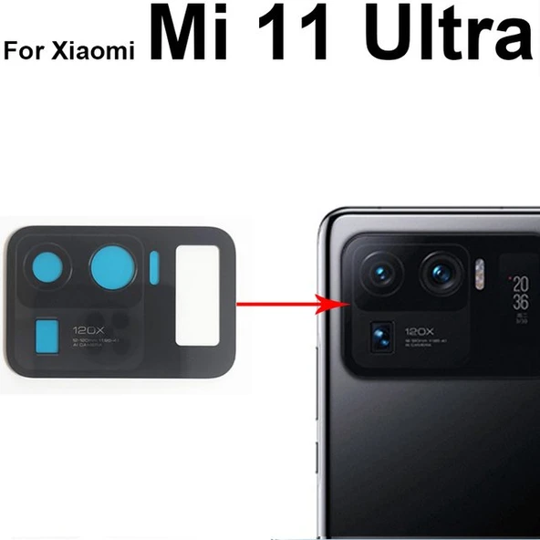 Tkgz Xiaomi Mİ 11 ULTRA Arka Kamera Camı Lens Yapışkanlı ürün görseli 1