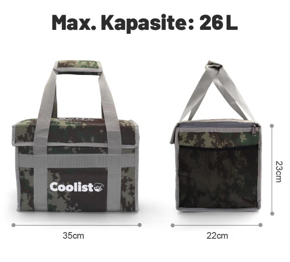 Coolist CL26C 26 Litre Katlanabilir Termos Bez Çanta / Buzluk - Resim 3