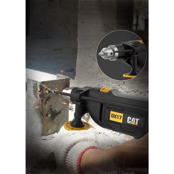 CAT DX17.1 750Watt 13mm Profesyonel Darbeli Matkap + 8 Parça Aksesuar ürün görseli 1