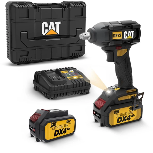 CAT DX72 18Volt/4.0Ah Li-ion Çift Akülü Şarjlı 350Nm Kömürsüz Profesyonel Somun Sıkma ürün görseli 1