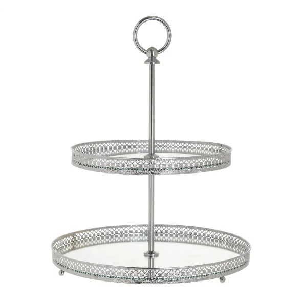 M art Shinny Silver Aynalı Dekoratif Tabak 25,5x35 ürün görseli 1