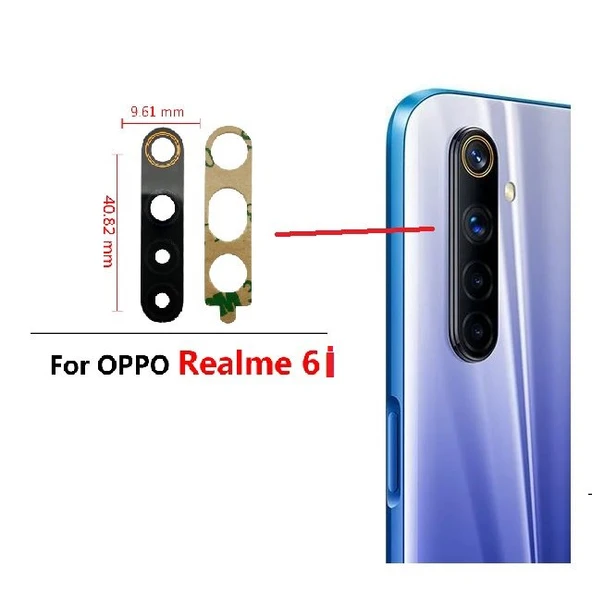 Tkgz Oppo Realme 6İ Arka Kamera Camı Lens Yapışkanlı ürün görseli 1