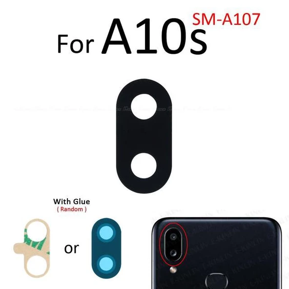 Tkgz Samsung Galaxy A10S Arka Kamera Camı Lens Yapışkanlı ürün görseli 1