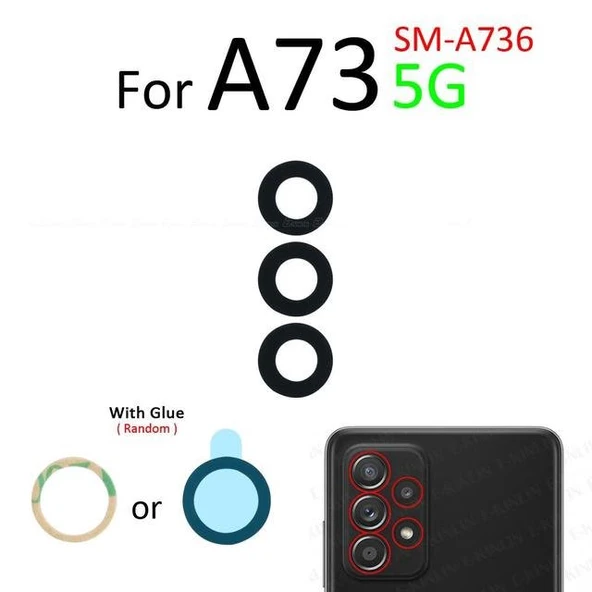 Tkgz Samsung Galaxy A73 (4G) Arka Kamera Camı Lens Yapışkanlı ürün görseli 1