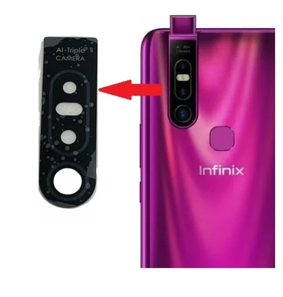 Tkgz Infinix S5 PRO Arka Kamera Camı Lens Yapışkanlı ürün görseli 1