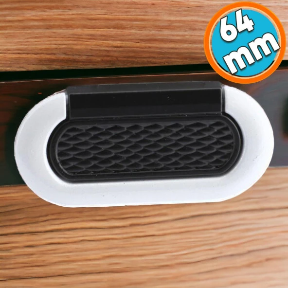 Mobilya Kulp Mutfak Dolabı Çekmece Dolap Kulpları Kapak Kulpu Kulbu Siyah Beyaz 64 mm Metal ürün görseli 1