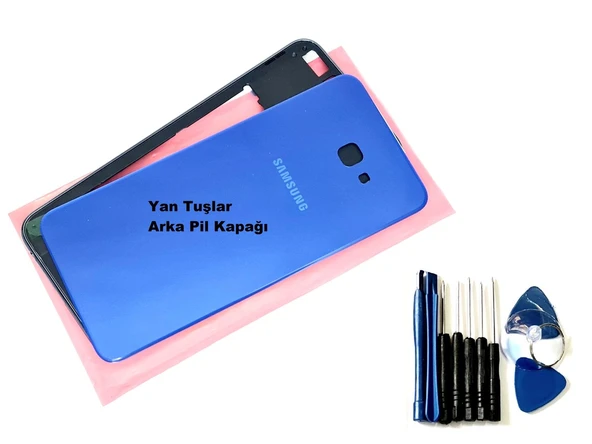 Tkgz Samsung Galaxy J4 Plus KASA Arka Pil Batarya Kapağı (TAMİR SETİ) MAVİ ürün görseli 1