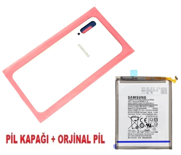 Tkgz Samsung Galaxy A50 A505 Arka Pil Batarya Kapağı + PİL BEYAZ ürün görseli 1