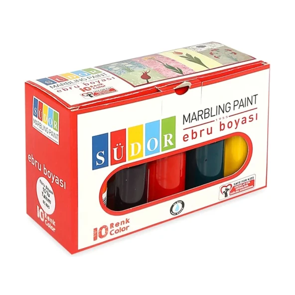 SÜDOR SD890 EBRU SETİ 10 RENKx25ml ürün görseli 1