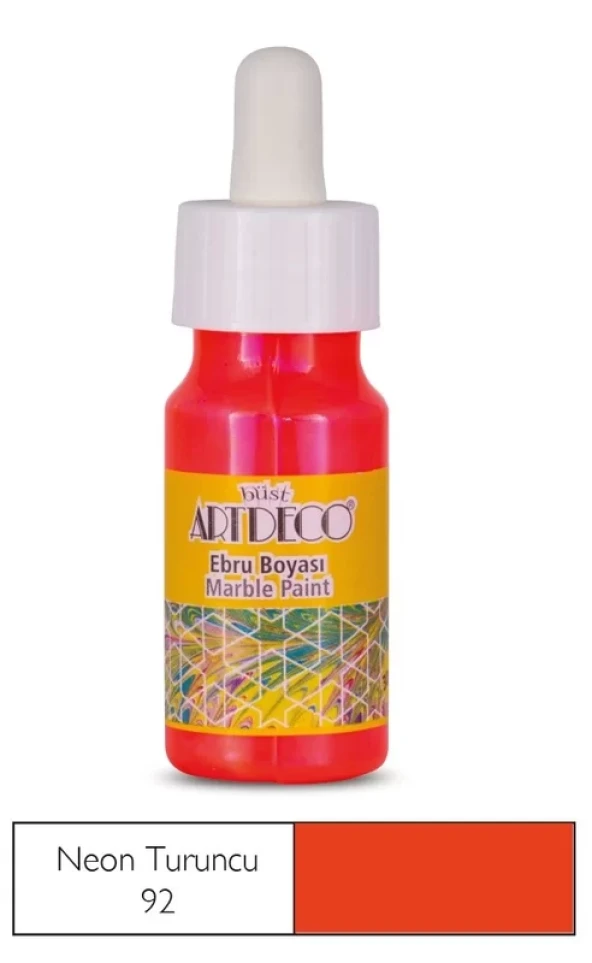 ARTDECO 016B EBRU BOYASI 92 NEON TURUNCU 30ml ürün görseli 1