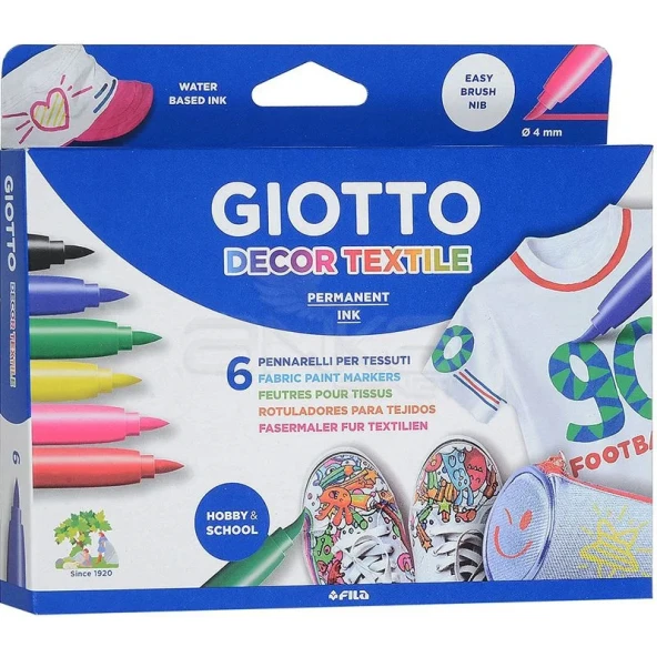 Giotto Decor Textile Kumaş Boyama Kalemi 6 Renk 494800 ürün görseli 1