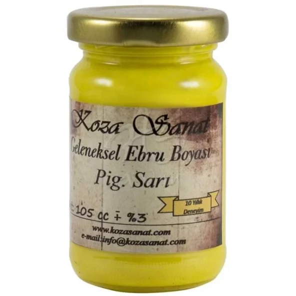 Koza Sanat Ezilmiş Ebru Boyası Pigment Sarı 105ml ürün görseli 1