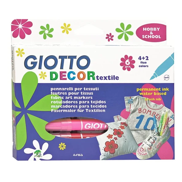 Giotto Decor Tekstil Boya Kalemi 6 Renk 494800 ürün görseli 1