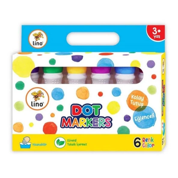 Lino Dot Markers 6lı Yıkanabilir Boya ürün görseli 1