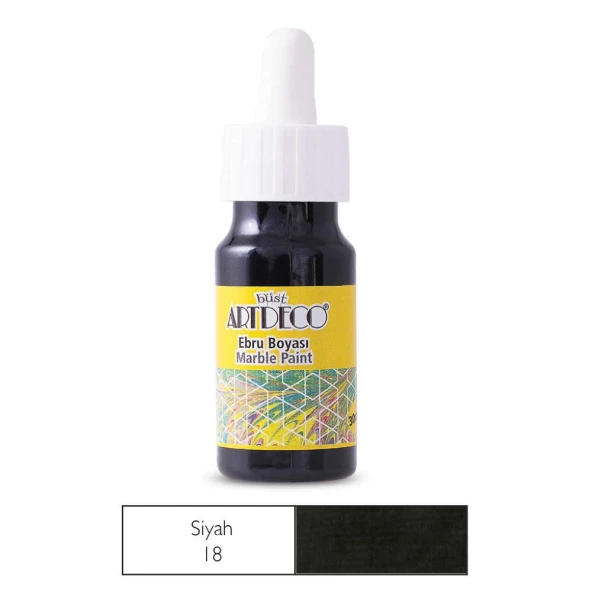 Artdeco Ebru Boyası 30 ml Siyah - Resim 2