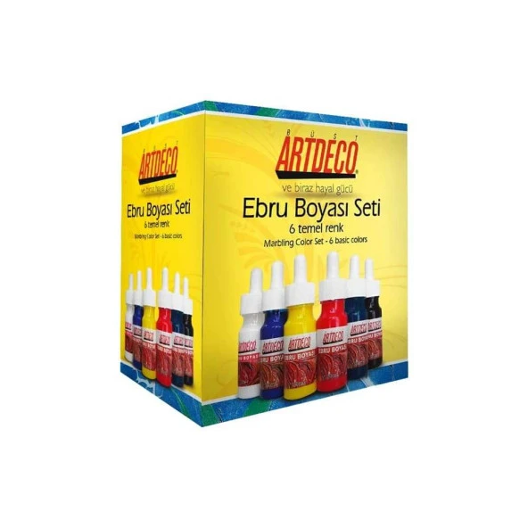 Artdeco Ebru Boyası Seti 6 Temel Renk ürün görseli 1