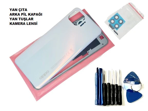 Oppo Reno 4 Lite kasa Arka Pil Kapağı TAMİR SETİ BEYAZ ürün görseli 1