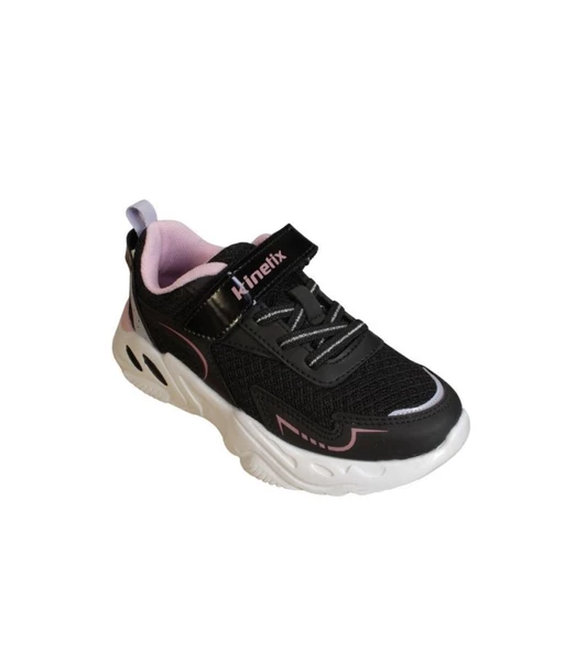 KİNETİX Kız Çocuk Siyah Beyaz Çırtlı Comfort Rahat Taban Sneaker Spor Ayakkabı ürün görseli 1