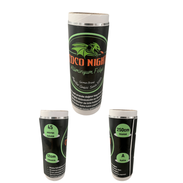 45 mikron (5adet) 250cm Rulo Alüminyum folyo, Nargile folyosu, shisha foil ürün görseli 1