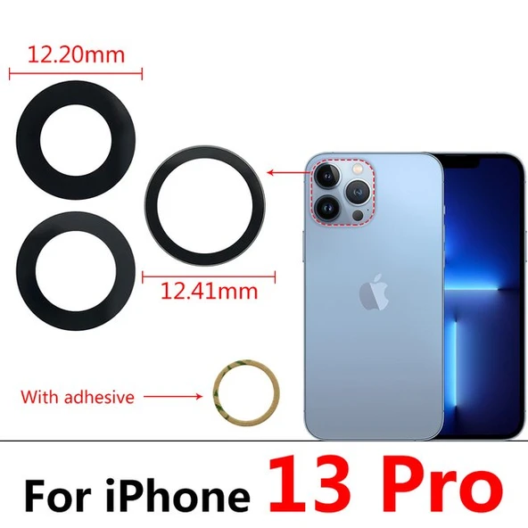 iPhone 13 PRO 3LÜ Arka Kamera Camı Lens Yapışkanlı ürün görseli 1