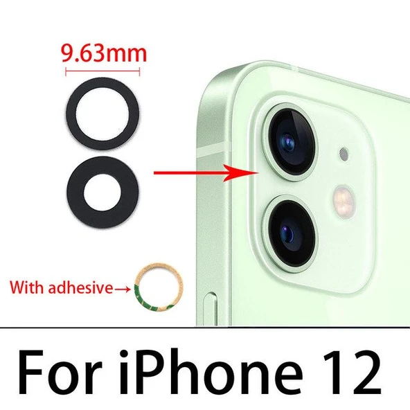 İPhone 12 Arka Kamera Camı Lens Yapışkanlı ürün görseli 1