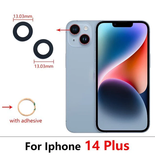 iPhone 14 PLUS 2Lİ Arka Kamera Camı Lens Yapışkanlı ürün görseli 1