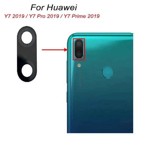 Tkgz - Y9 Prime 2019 Arka Kamera Camı Lens Yapışkanlı ürün görseli 1