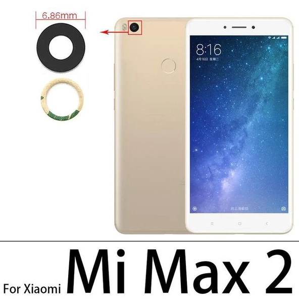 Xiaomi Mİ MAX 2 Arka Kamera Camı Lens Yapışkanlı ürün görseli 1