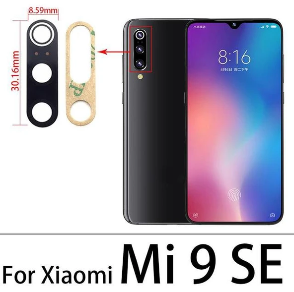 Xiaomi Mİ 9 SE Arka Kamera Camı Lens Yapışkanlı ürün görseli 1