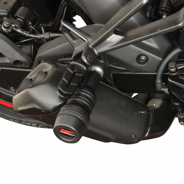 GP Kompozit Bajaj Pulsar F 250 2022-2024 Uyumlu Egzoz Koruma Takozu Siyah ürün görseli 1