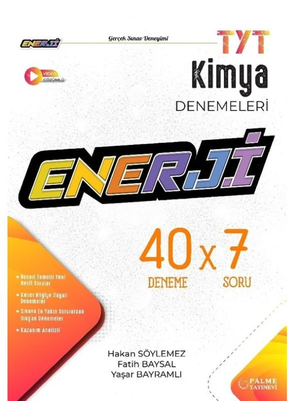 PALME YKS TYT ENERJİ KİMYA 40 X 7 DENEME SINAVI VİDEO ÇÖZÜMLÜ ürün görseli 1