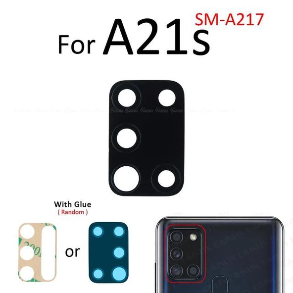 Samsung Galaxy A21S Arka Kamera Camı Lens Yapışkanlı ürün görseli 1