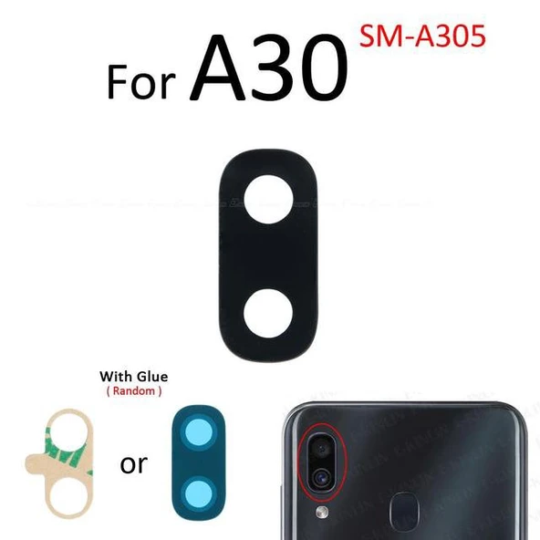 Samsung Galaxy A30 Arka Kamera Camı Lens Yapışkanlı ürün görseli 1