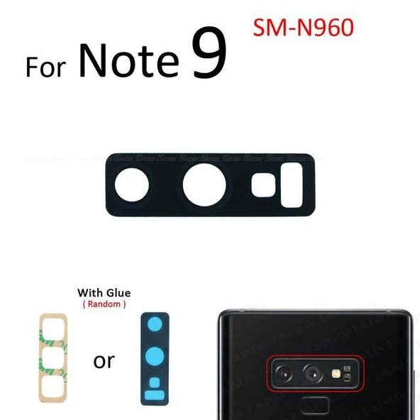 Samsung Galaxy NOTE 9 Arka Kamera Camı Lens Yapışkanlı ürün görseli 1